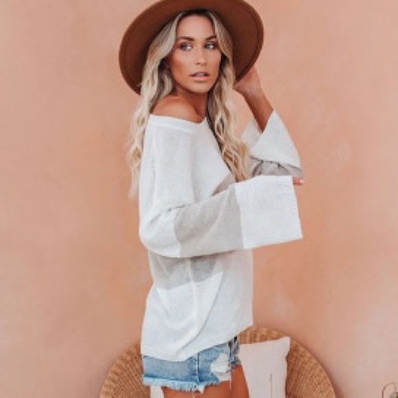 ๐ค Cute Gray Colorblock Knit Top! ๐ Size M - Picture 7 of 11